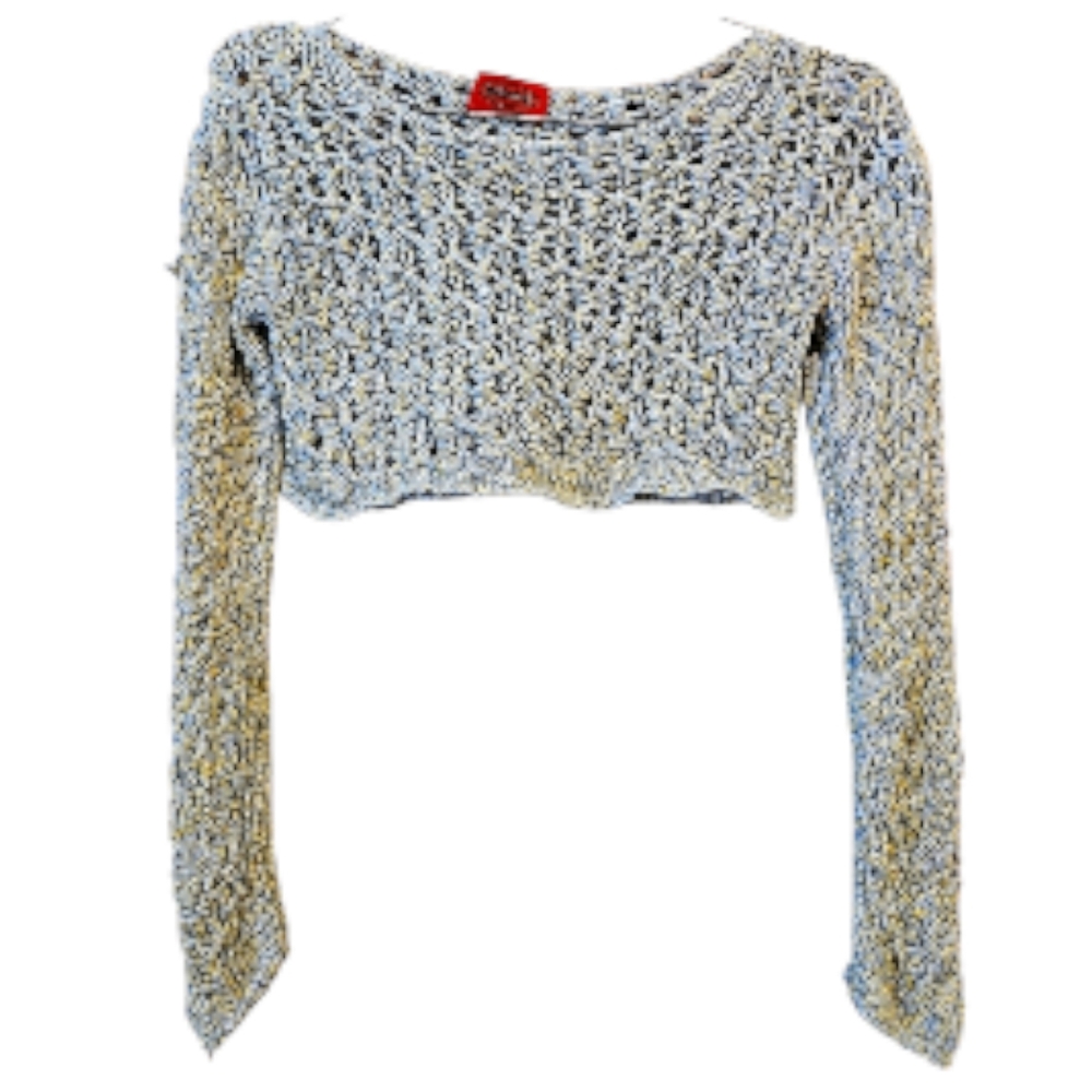 MISSONI sweater S crop open weave Italy ultra luxe XS VGUC